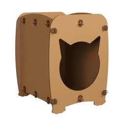 Mesa de Cabeceira Casinha Pet Gato Cat Mdf Natural - 4