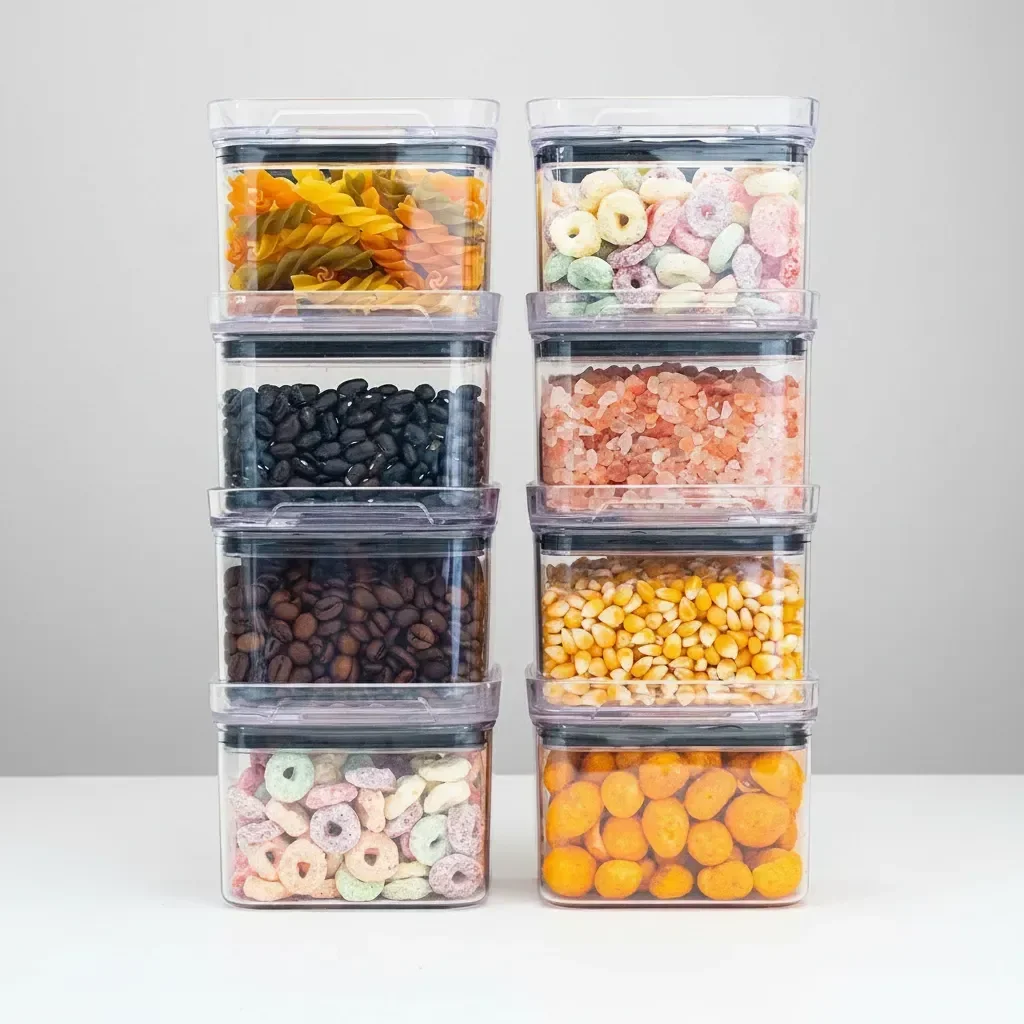 Kit 8 Potes Hermeticos Pequenos 500ml Vedacao Forte Empilhavel Vitahome