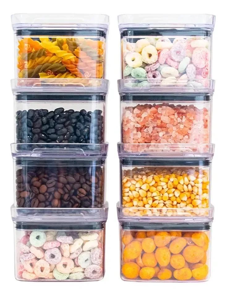 Ver imagem 2 de Kit 8 Potes Hermeticos Pequenos 500ml Vedacao Forte Empilhavel Vitahome