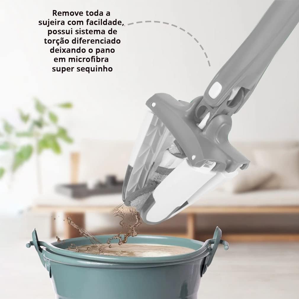 Xmop Rodo Mop Twist Xmop Esfregão Giratório Lava E Seca Com Extrusão ...
