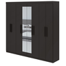 Guarda Roupa Casal com Espelho 8 Portas 4 Gavetas Andara Lopas Preto - 1
