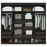 Guarda Roupa Casal com Espelho 8 Portas 4 Gavetas Andara Lopas Preto - 6