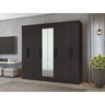 Guarda Roupa Casal com Espelho 8 Portas 4 Gavetas Andara Lopas Preto - 7