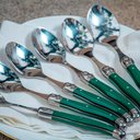 Ver imagem 5 de Conjunto de Talheres Luxo 18 Peças Original Laguiole La Tour - Verde