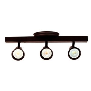 Luminária Trilho 3 Spots Direcionáveis Dicroica com Canopla Cor:preto