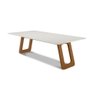 Mesa de Jantar França C03 218x110 Cm Cor Laca Off White/caramelo - 2