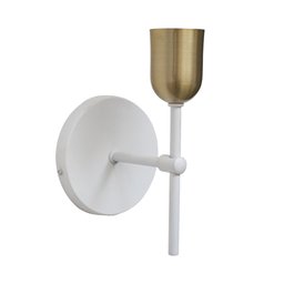 Arandela Parede Cabeceira Quarto e Lavabo Branco com Bronze - 3