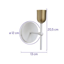 Arandela Parede Cabeceira Quarto e Lavabo Branco com Bronze - 4