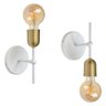 Arandela Parede Cabeceira Quarto e Lavabo Branco com Bronze - 2