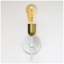 Arandela Parede Cabeceira Quarto e Lavabo Branco com Bronze - 6