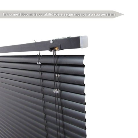 Persiana Pvc Trilho Metálico 100larg X 220alt - Preta
