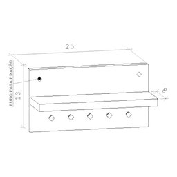 Porta Chaves de Parede com Organizador e Prateleira em Mdf - 7
