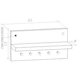 Porta Chaves de Parede com Organizador e Prateleira em Mdf - 11