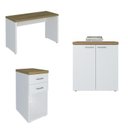 Ver imagem 2 de Conjunto de Escritório 3 Peças Toq: Mesa, Gaveteiro e Balcão Olmo Branco Artany