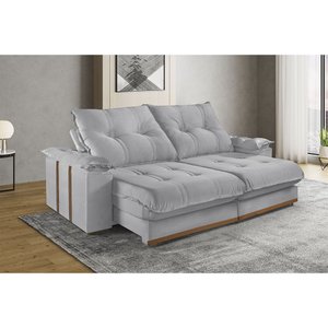 Sofá Retrátil e Reclinável 4 Lugares M-193 2,50m Molas Ensacadas Pillow Top Estofados Martins