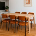 Ver imagem 1 de Kit 6 Cadeiras Lilly Courino Caramelo - Sallar Home