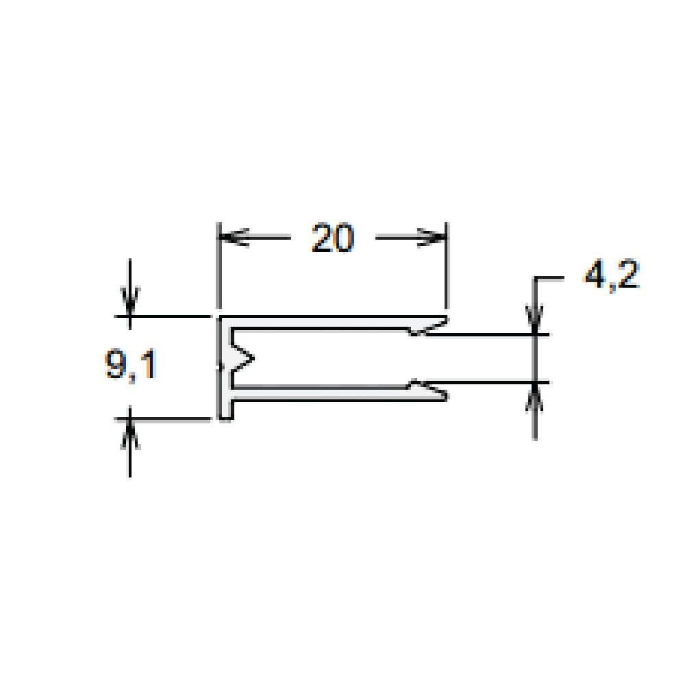 Perfil U 4mm Branco - 1,50m