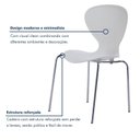 Ver imagem 5 de Kit 4 Cadeiras Empilháveis Base Aço Tubular Flash Branco/Cromado