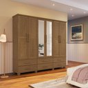 Ver imagem 5 de Conjunto Quarto Ouro Guarda Roupa 6 Portas Cama Casal Cômoda Freijó Finestra Móveis