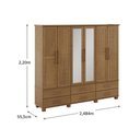 Ver imagem 7 de Conjunto Quarto Ouro Guarda Roupa 6 Portas Cama Casal Cômoda Freijó Finestra Móveis