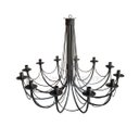 Ver imagem 1 de Lustre grande Luminária Ferro Teto Rústica Aramado 12 Bocais pé direito alto salão festas cozinha sa