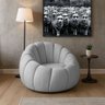 Poltrona Decoratica Orgânica Fixa Nuvem Veludo Cinza Claro- Loja Sheep - 1