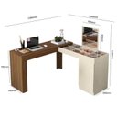 Ver imagem 3 de Escrivaninha Mesa Escritório Penteadeira de Canto com Espelho Star 1 Porta 136cm Off White Marrom