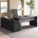 Ver imagem 1 de Mesa de Escritório em L Mesa em L Diretor 1,80m x 1,70m P Trabalho Moderno 3 Gavetas Cinza F5