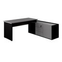 Ver imagem 3 de Mesa de Escritório em L Mesa em L Diretor 1,80m x 1,70m P Trabalho Moderno 3 Gavetas Cinza F5