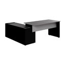 Ver imagem 2 de Mesa de Escritório em L Mesa em L Diretor 1,80m x 1,70m P Trabalho Moderno 3 Gavetas Cinza F5