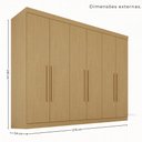 Ver imagem 3 de Guarda-Roupa Casal 100% MDF com 6 Portas e 6 Gavetas 274cm Multimóveis Madeirado