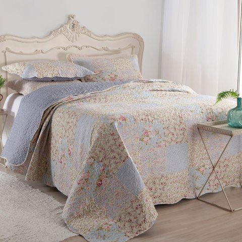 Kit Cobre Leito Colcha Casal Boutex Dupla Face - Berlim