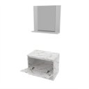 Ver imagem 3 de Kit Lavabo com Espelho e Cuba Mármore Branco Tecno Mobili