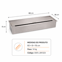 Ver imagem 4 de Queimador para Lareira a Álcool ou Etanol em Aço Inox 61 × 8,8 × 15,7 cm 1,5 L