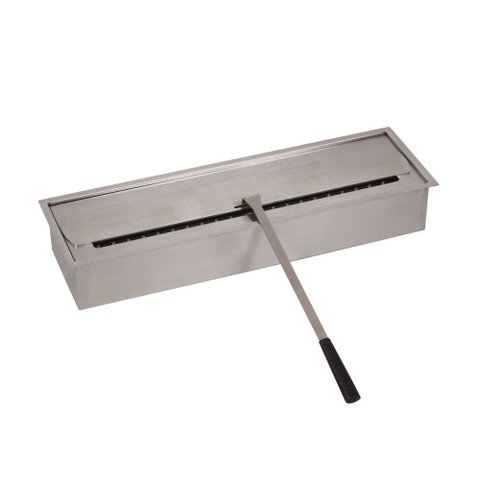 Queimador para Lareira a Álcool ou Etanol em Aço Inox 61 × 8,8 × 15,7 cm 1,5 L