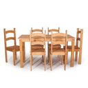 Ver imagem 5 de Conjunto Mesa de Jantar 6 Lugares com 6 Cadeiras Madeira Maciça Rubi Amarelo/Mel