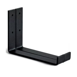 2 Mão Francesa Suporte Prateleira Invertido 15cm Preta Ferro - 2
