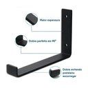 Ver imagem 3 de 2 Mão Francesa Suporte Prateleira Invertido 15cm Preta Ferro