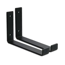 2 Mão Francesa Suporte Prateleira Invertido 15cm Preta Ferro - 1