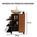 Ver imagem 4 de Gabinete Banheiro Classic com Porta e Prateleiras para Pia de Coluna - Preto/ripado