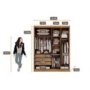 Ver imagem 5 de Guarda Roupa Solteiro 4 Portas 3 Gavetas - Moderni -Cumaru/Fendi - Móveis Novo Horizonte