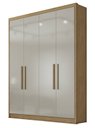 Ver imagem 1 de Guarda Roupa Solteiro 4 Portas 3 Gavetas - Moderni -Cumaru/Fendi - Móveis Novo Horizonte