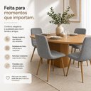 Ver mais imagens de Cadeira de Jantar Kendra Estrutura em Aço Estofado em Linho Cinza Cadeiras Inc