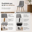 Ver imagem 6 de Cadeira de Jantar Kendra Estrutura em Aço Estofado em Linho Cinza Cadeiras Inc