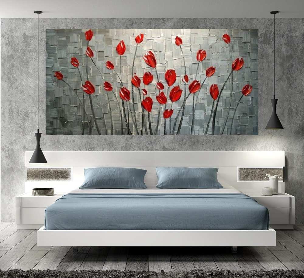 Quadro Pintura Tela Abstrato Moderno 2415: 70cm (A) x 140cm (L) - 5
