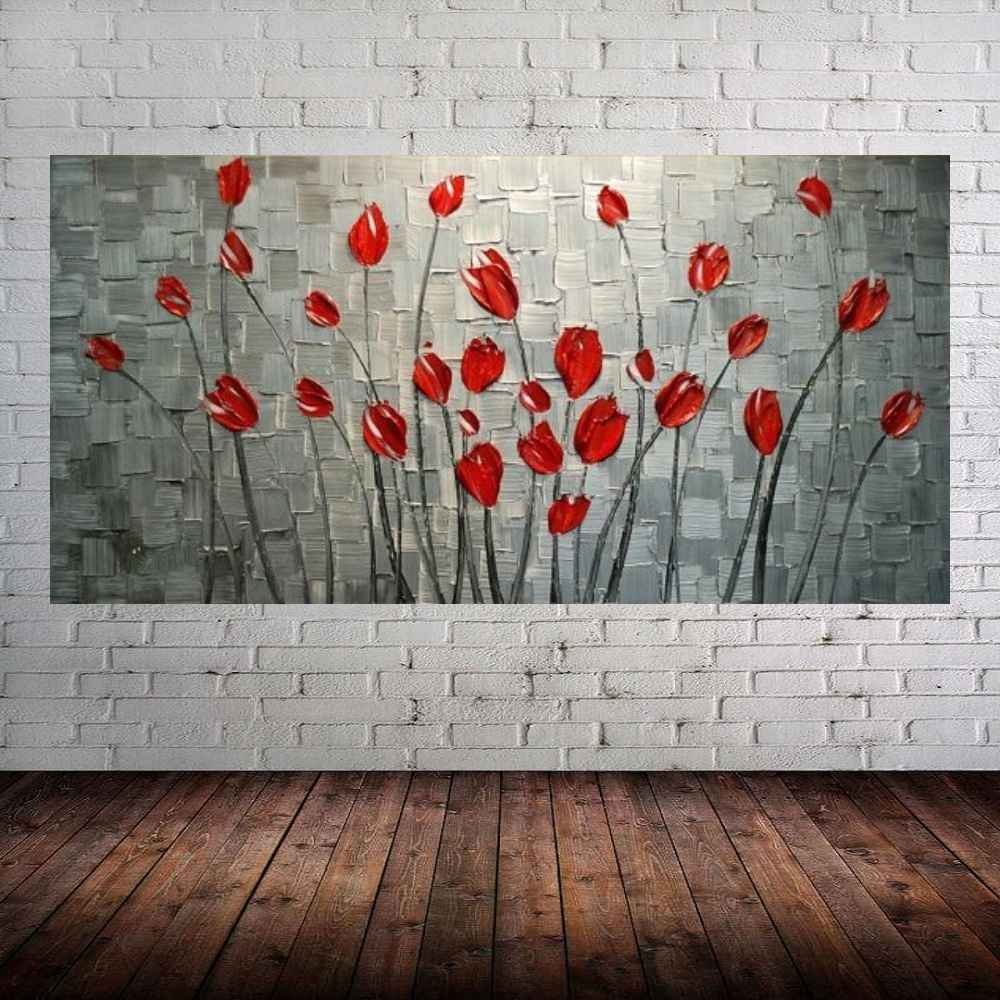 Quadro Pintura Tela Abstrato Moderno 2415: 70cm (A) x 140cm (L) - 1