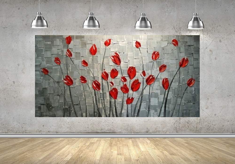 Quadro Pintura Tela Abstrato Moderno 2415: 70cm (A) x 140cm (L) - 4