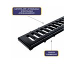 Ver imagem 4 de Kit 5 Ralo Grelha com Caixilho Aço Galvanizado Preto 10x50cm