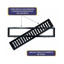 Ver imagem 2 de Kit 5 Ralo Grelha com Caixilho Aço Galvanizado Preto 10x50cm