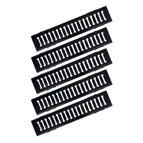 Kit 5 Ralo Grelha com Caixilho Aço Galvanizado Preto 10x50cm